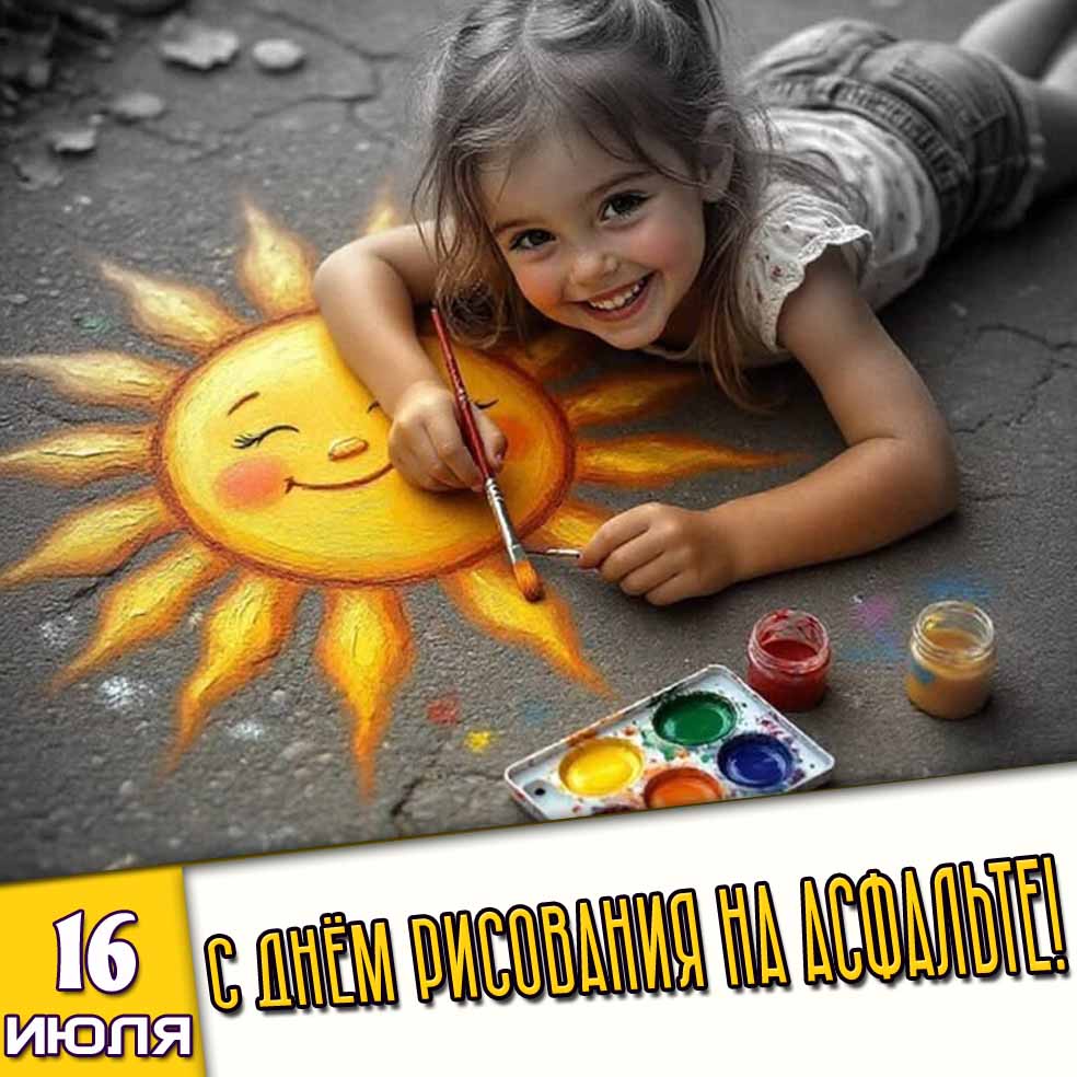 Картинка 16 июля - с днём рисования на асфальте!