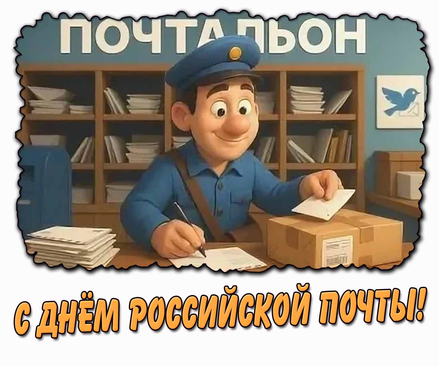 С днём российской почты! - прикольная открытка