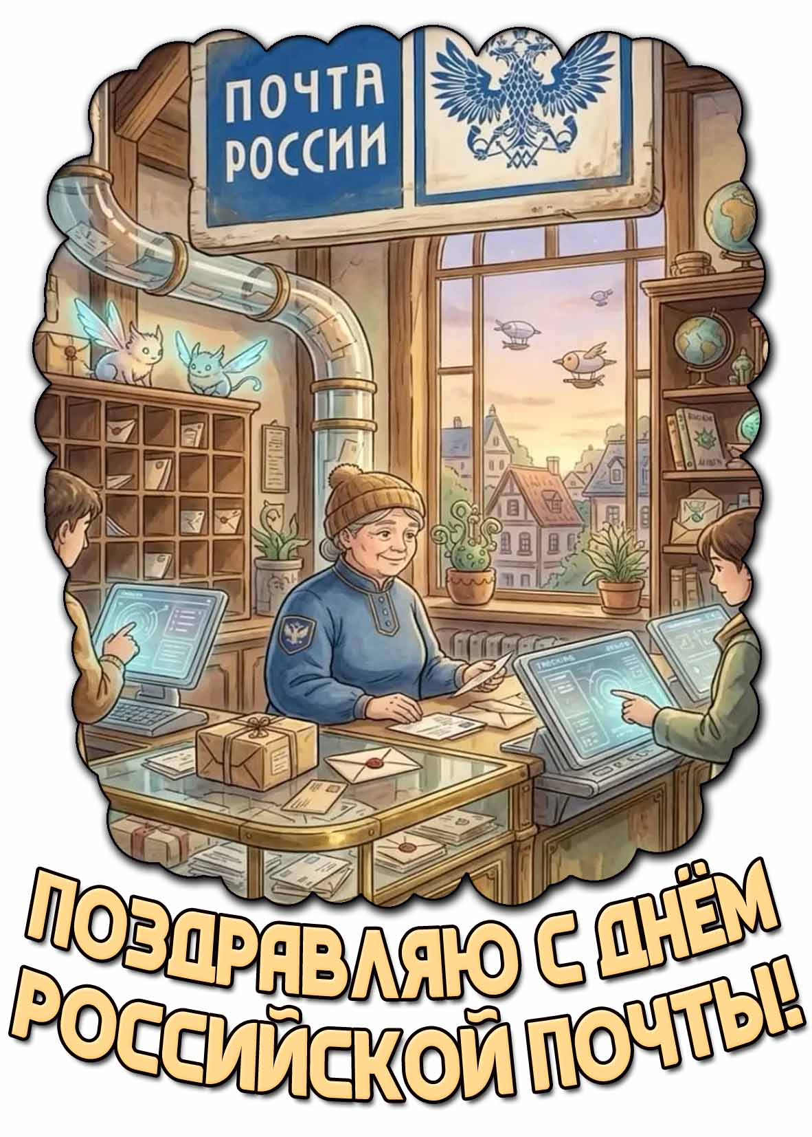 Картинка "Поздравляю с днём российской почты!"