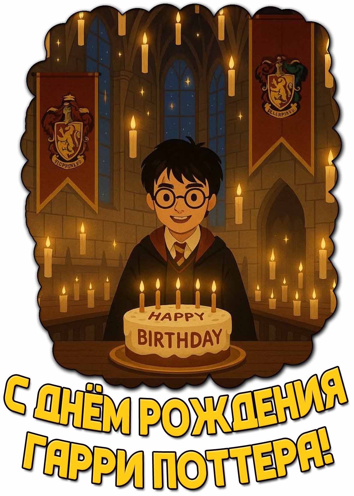 Картинка с днём рождения Гарри Поттера
