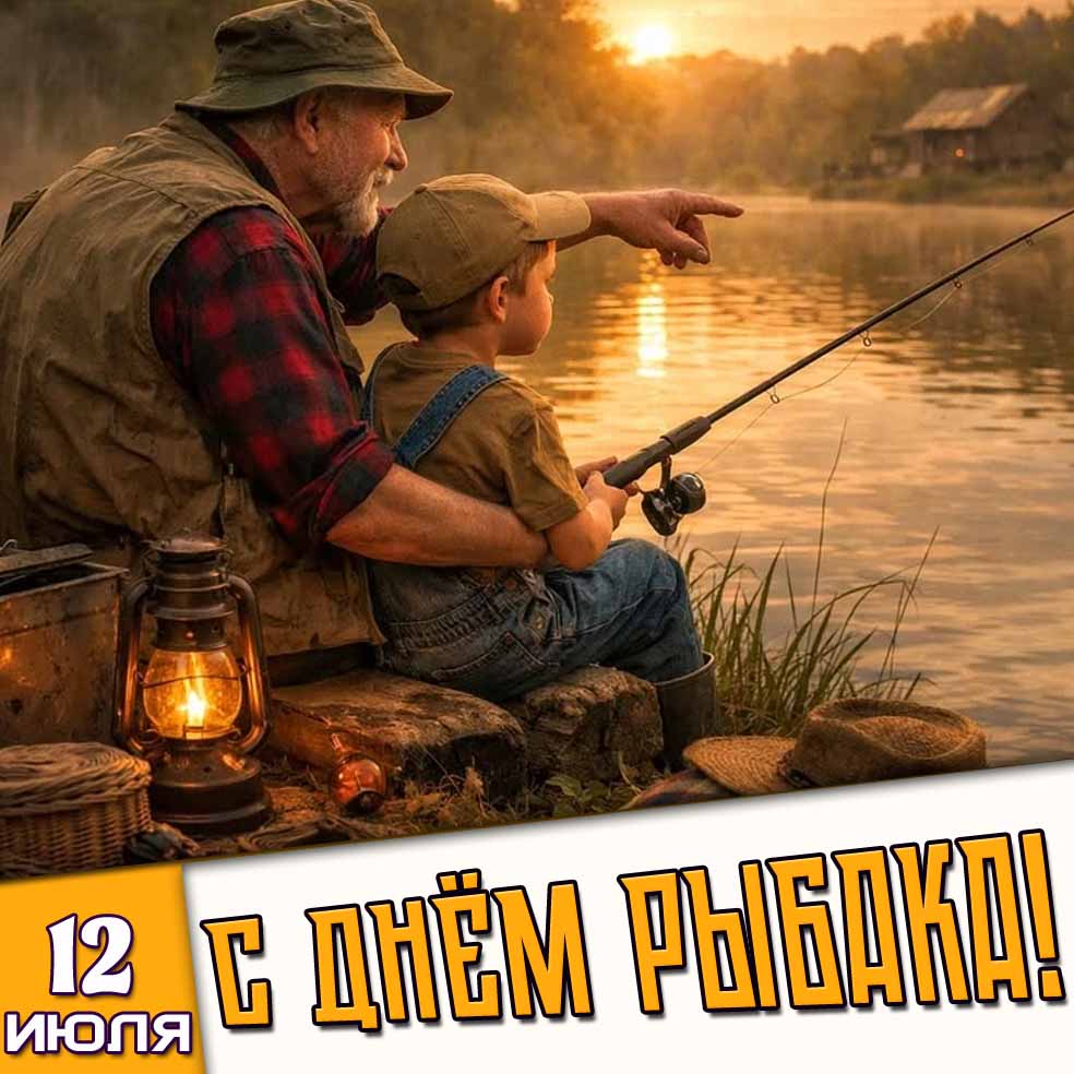 Картинка 12 июля - с днём рыбака!
