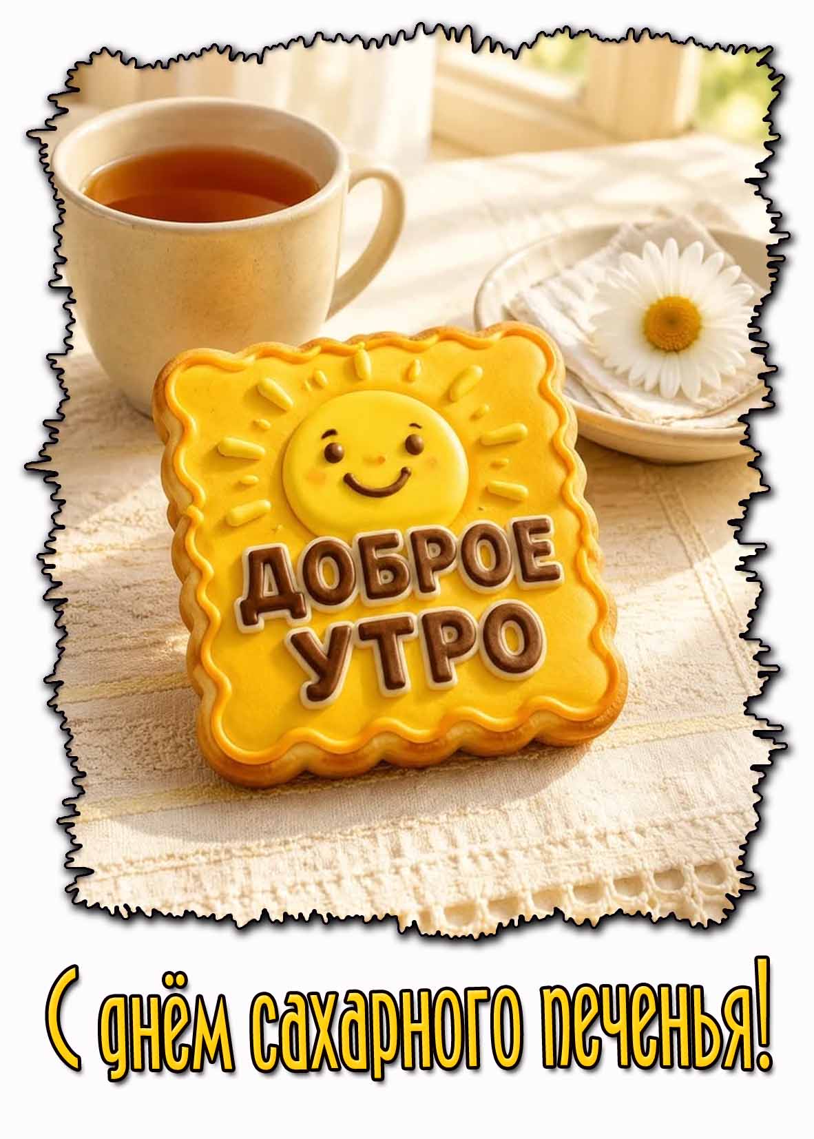 Картинка "Доброе утро! С днём сахарного печенья!"