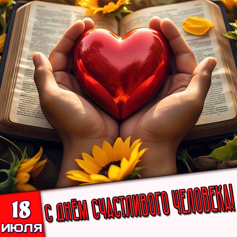 Открытка 18 июля - с днём счастливого человека!