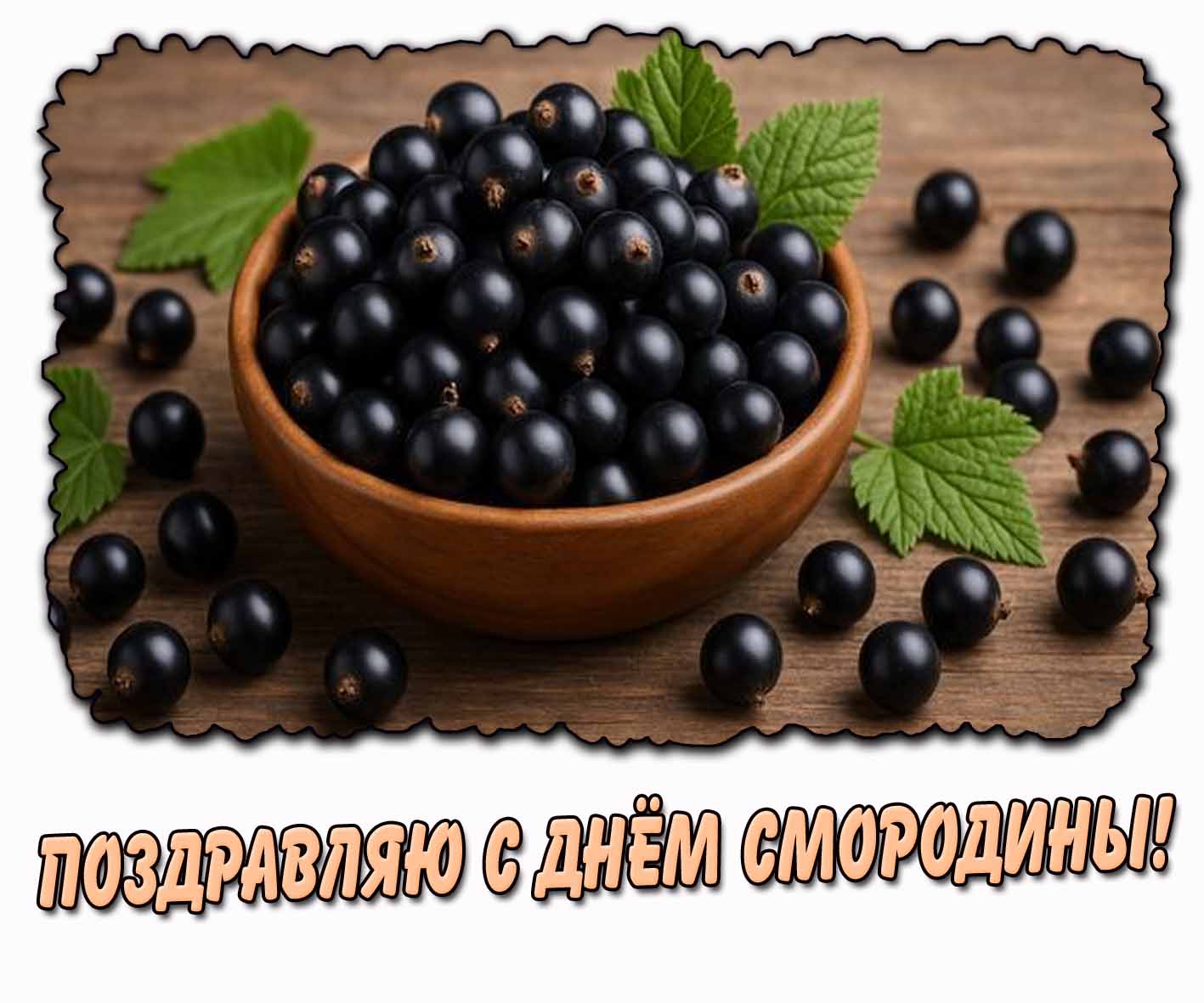 Открытка "Поздравляю с днём смородины!"