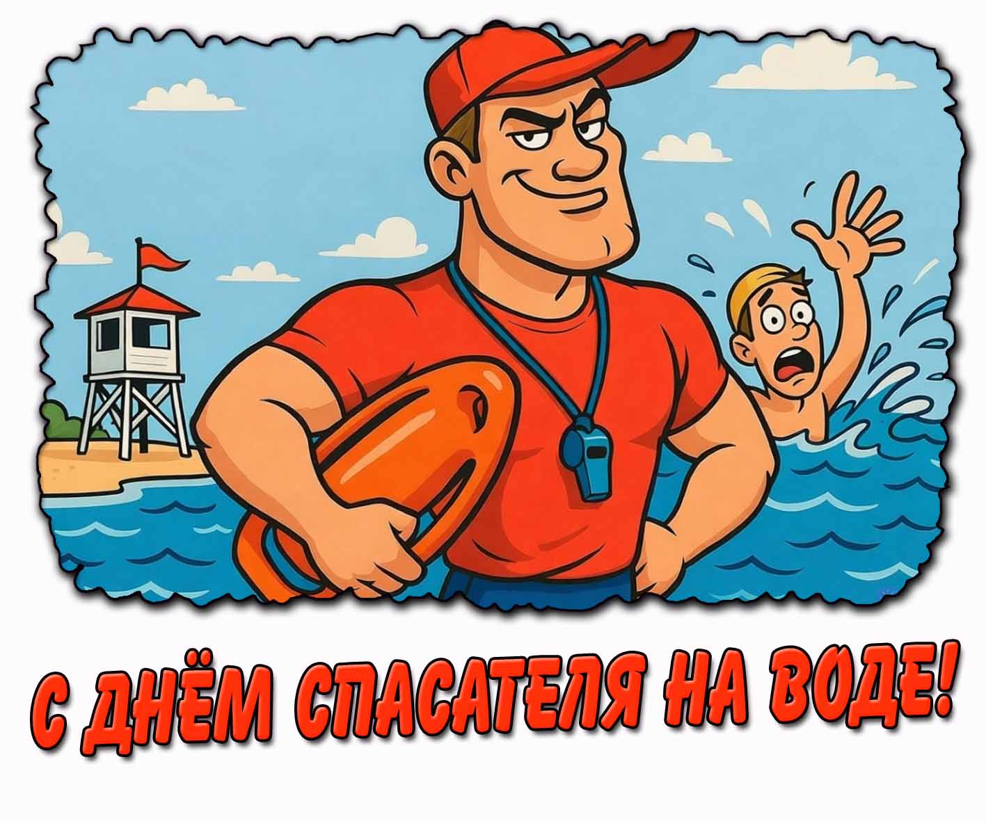 С днём спасателя на воде! - прикольная открытка