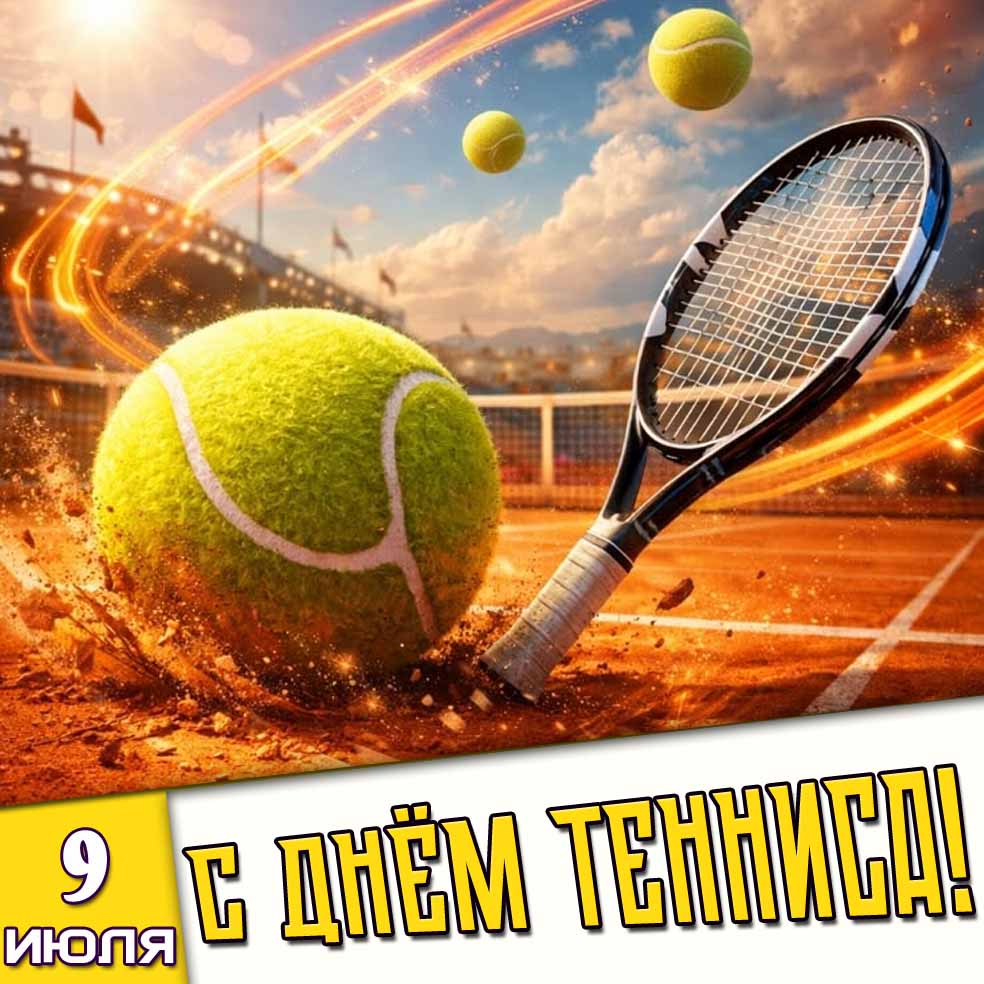 Картинка 9 июля - с днём тенниса!