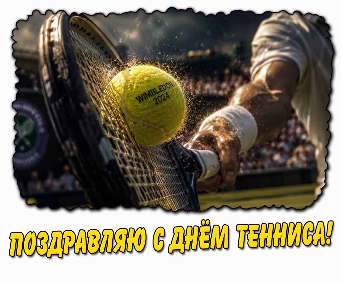 Поздравляю с днём тенниса! - красивая открытка