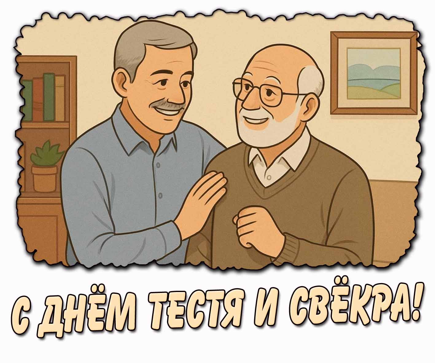Стильная картинка с днём тестя и свёкра