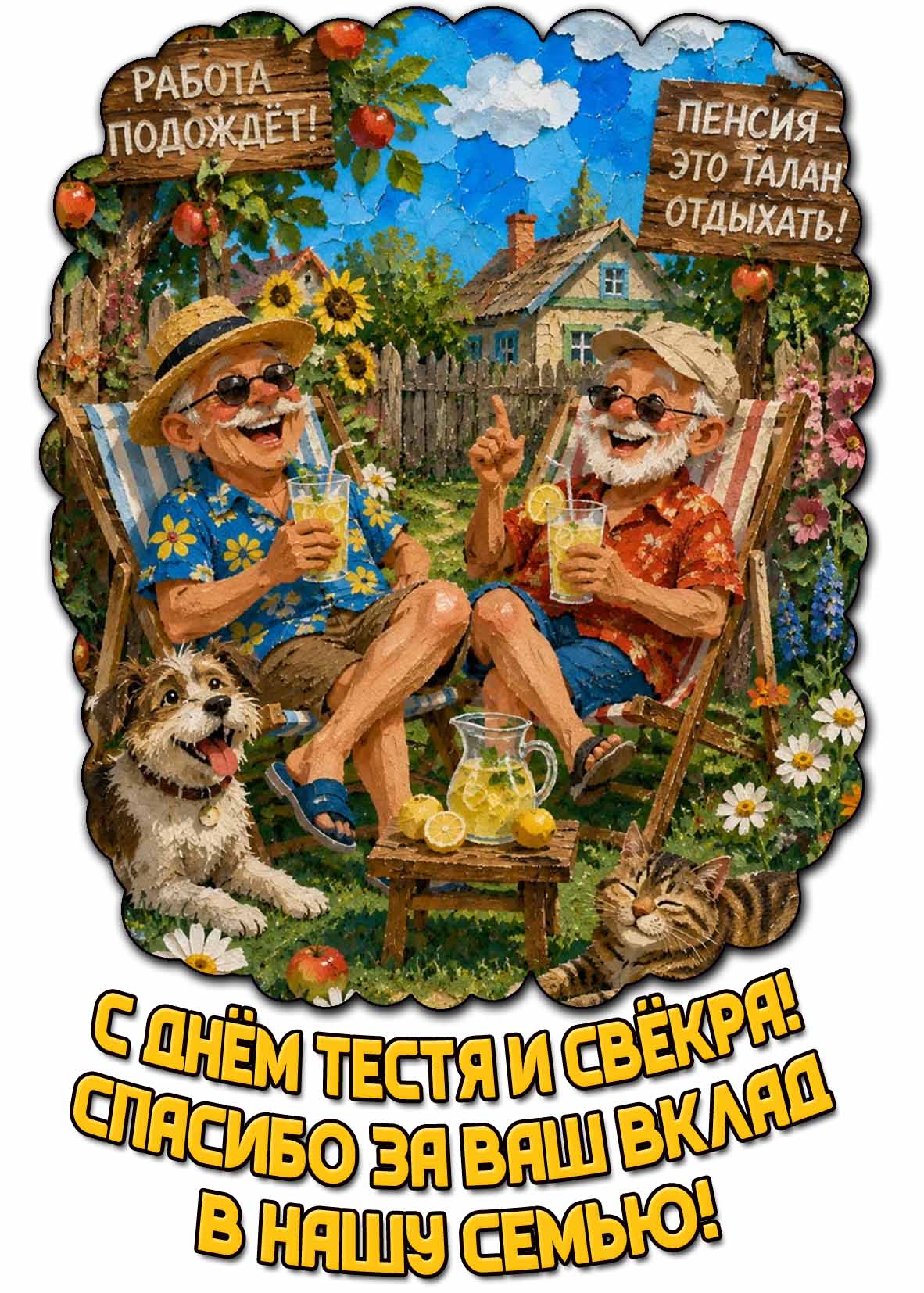 Картинка "С днём тестя и свёкра! Спасибо за ваш вклад в нашу семью!"