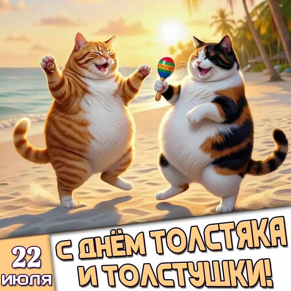 Картинка 22 июля - с днём толстяка и толстушки!