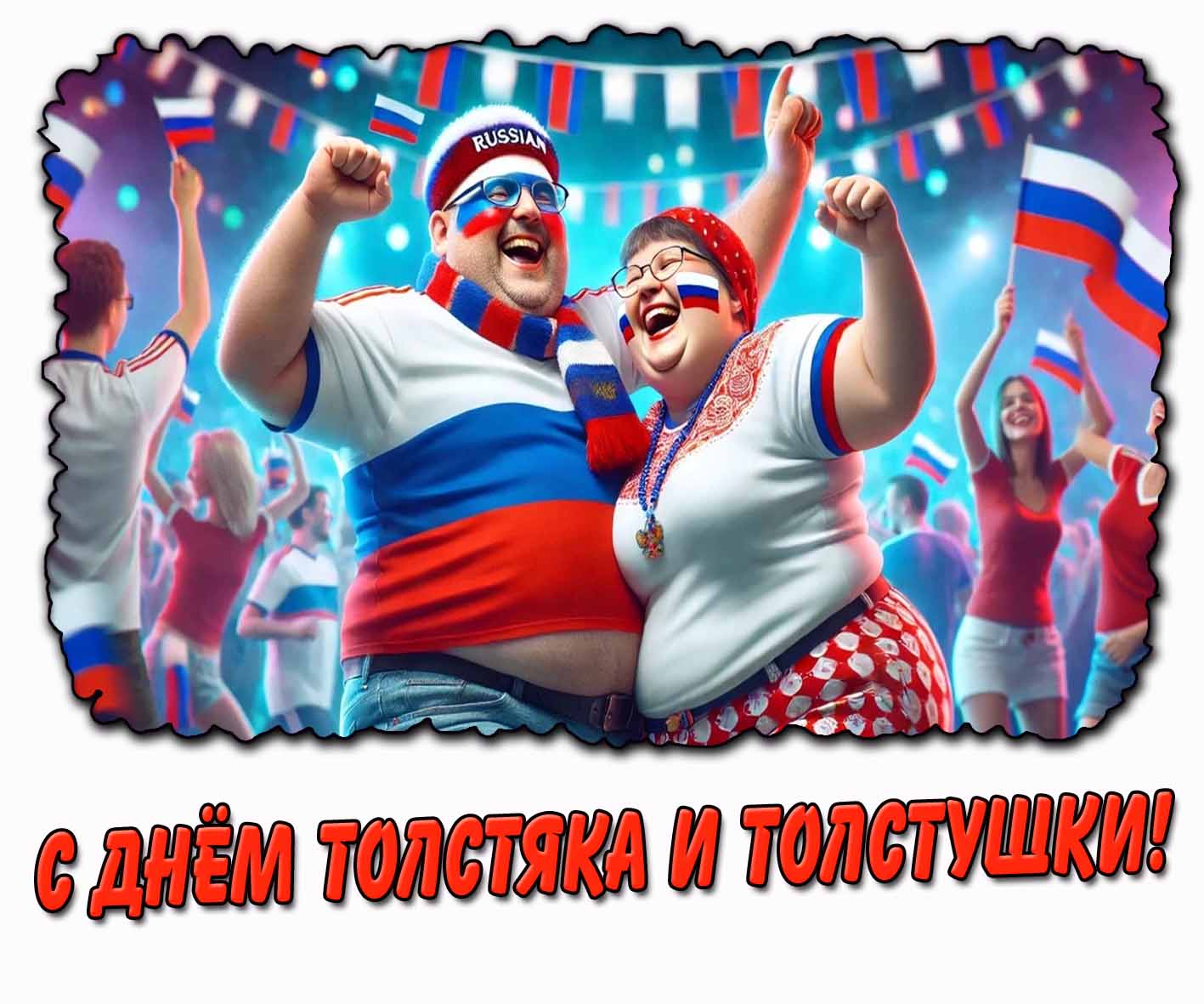 С днём толстяка и толстушки! - прикольная открытка