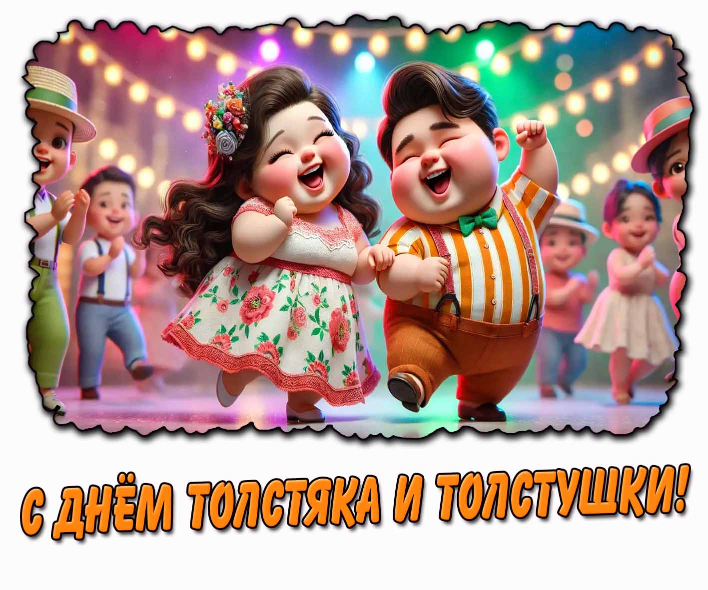 Танцевальная картинка с днём толстяка и толстушки