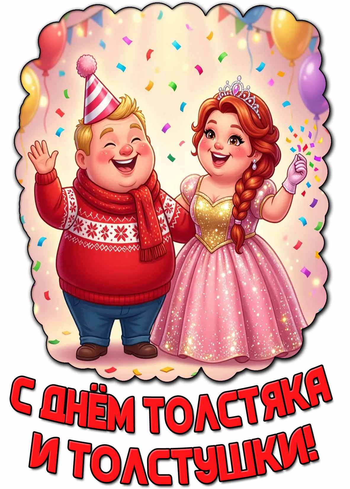 Картинка с днём толстяка и толстушки