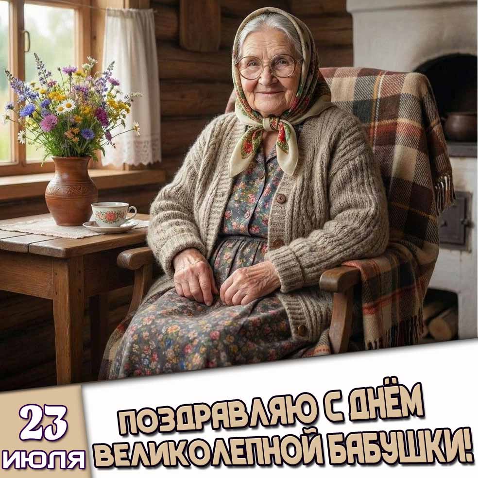 Картинка 23 июля - Поздравляю с днём великолепной бабушки!