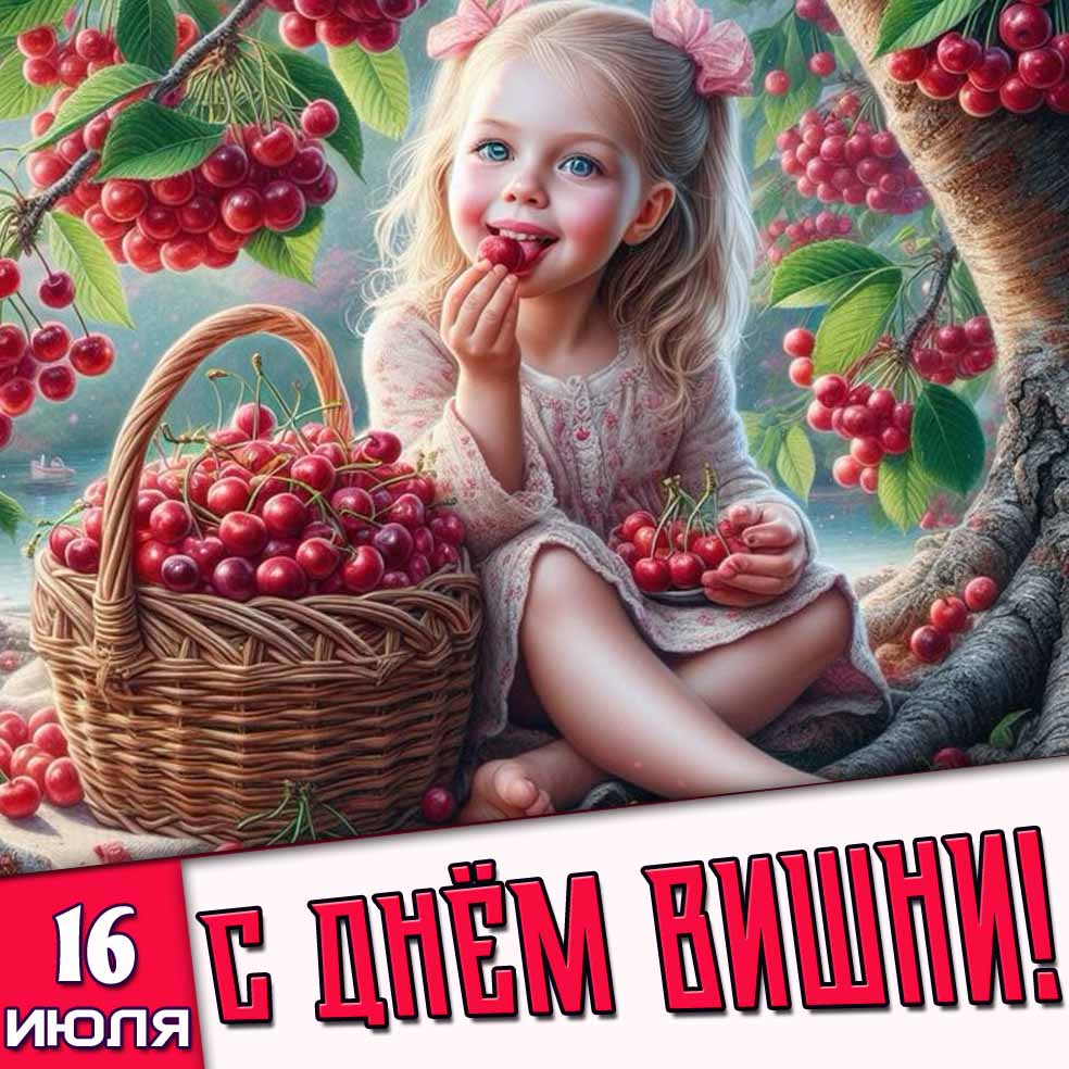 Картинка 16 июля - с днём вишни!