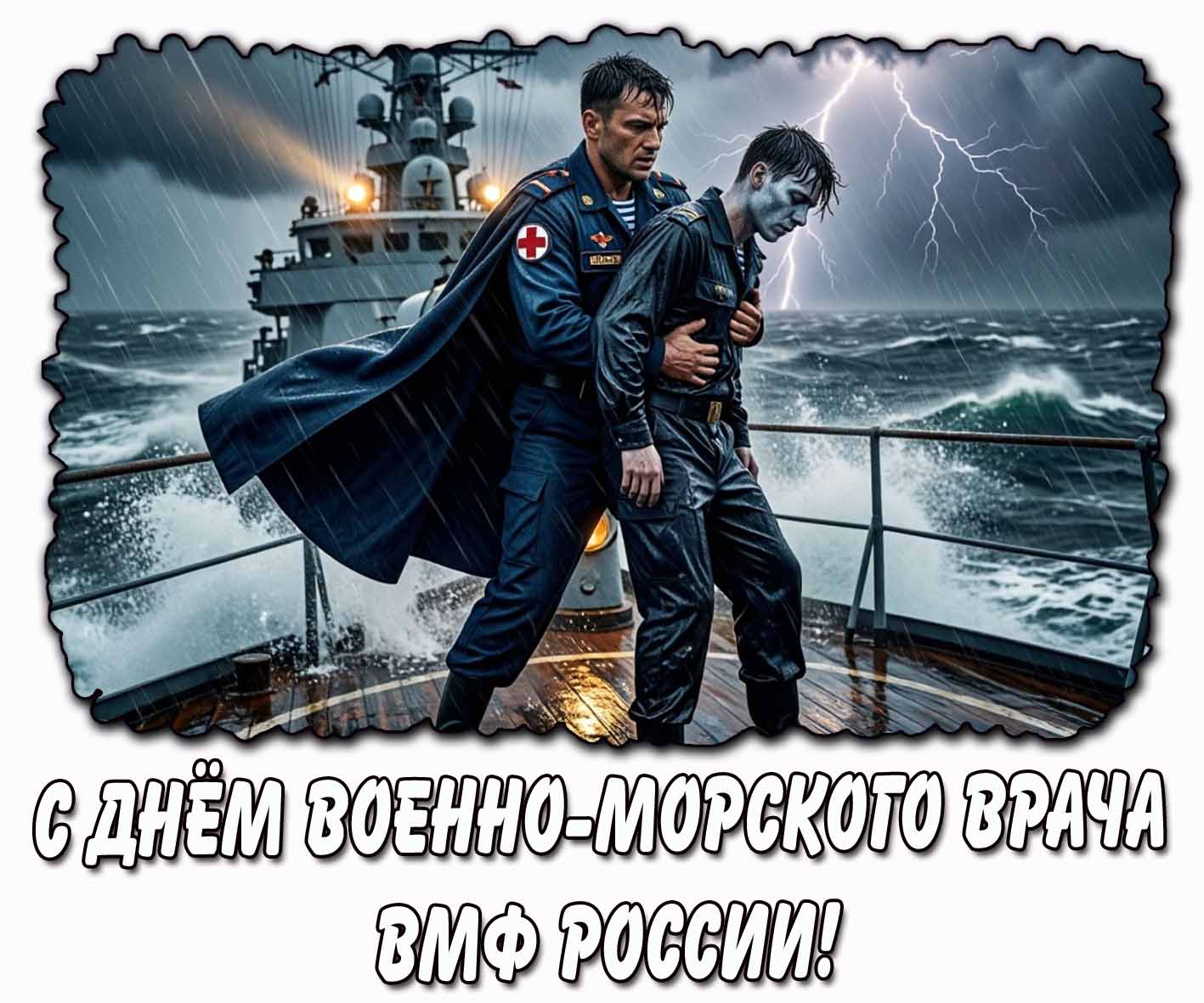 С днём военно-морского врача ВМФ России! - крутая открытка