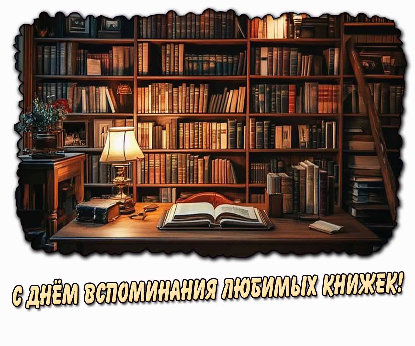 С днём вспоминания любимых книжек! - стильная открытка