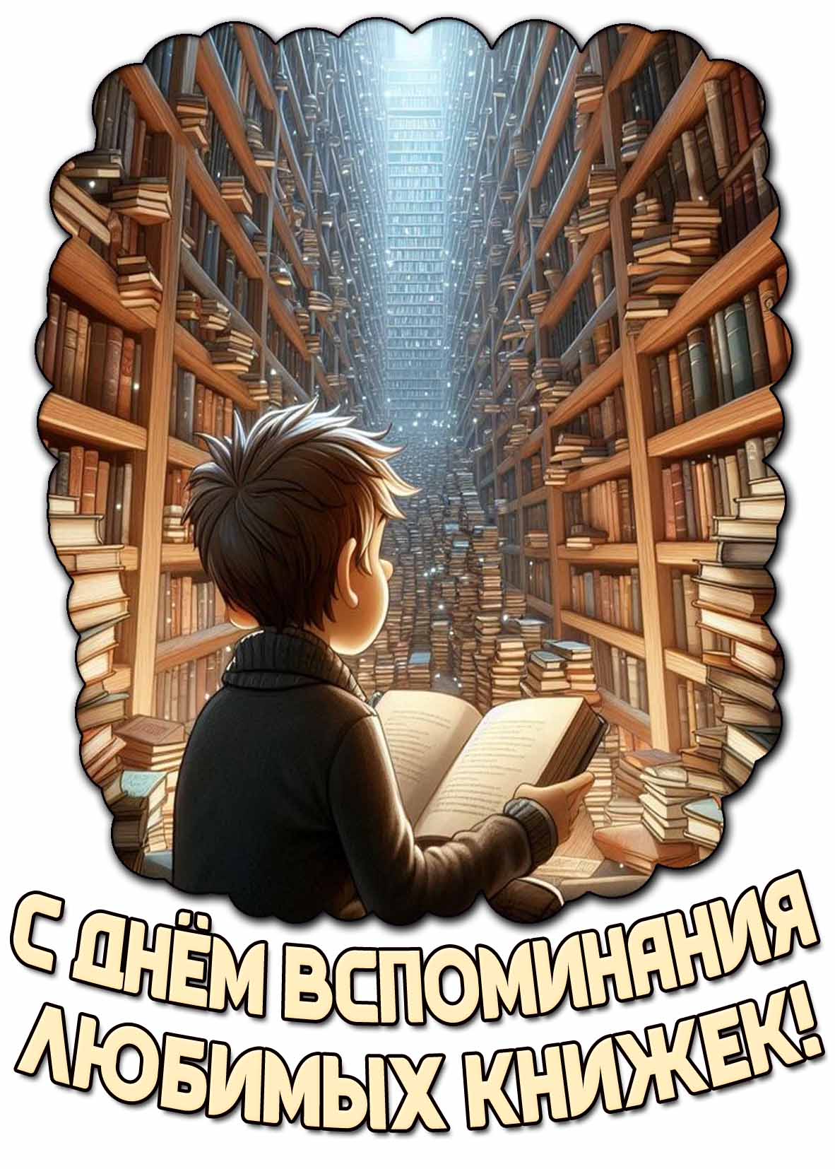 Открытка с днём вспоминания любимых книжек