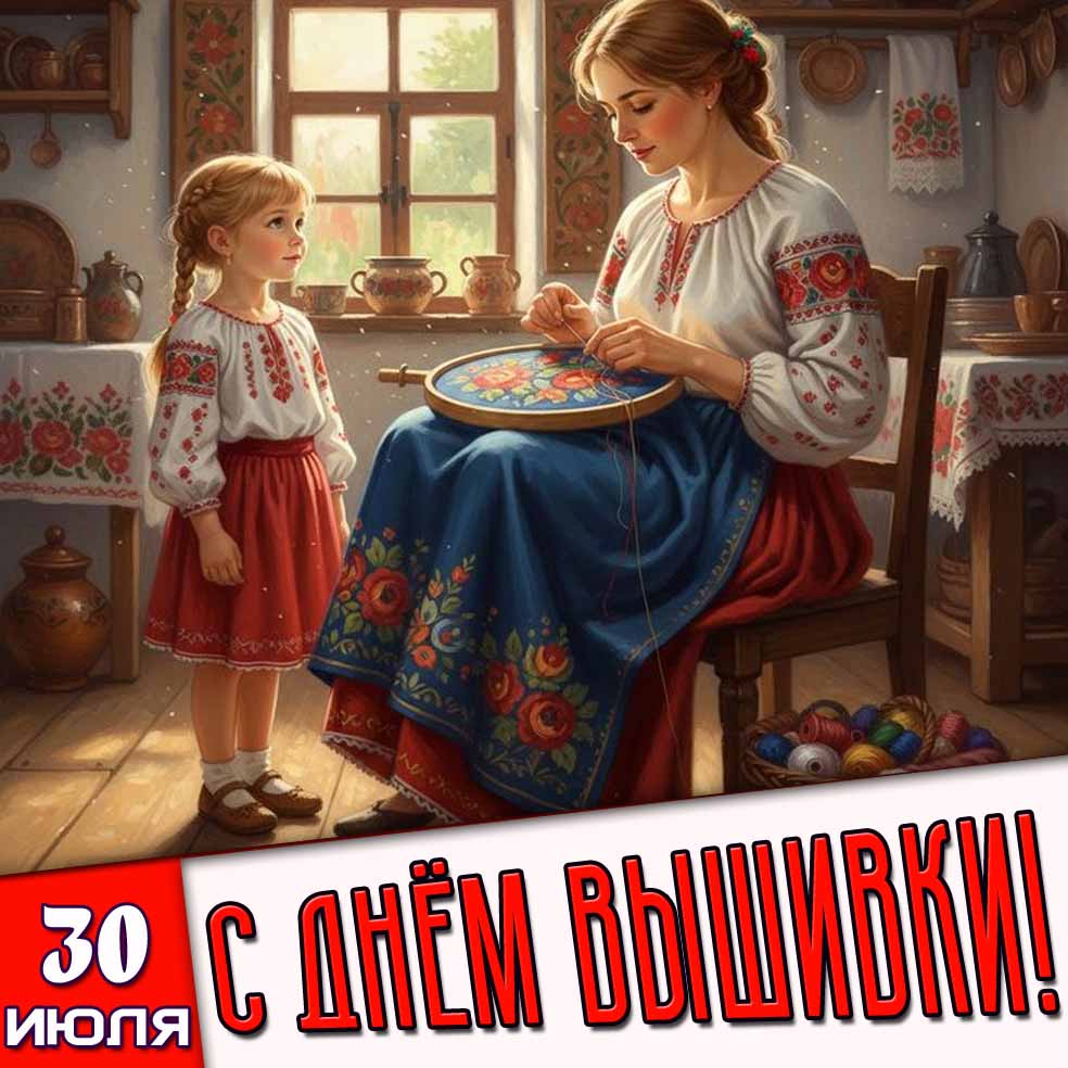 Картинка 30 июля - с днём вышивки!