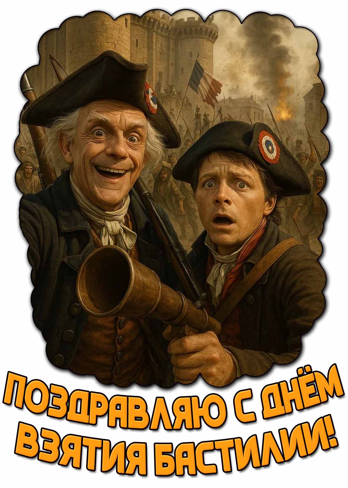 Поздравляю с днём взятия Бастилии! - смешная открытка