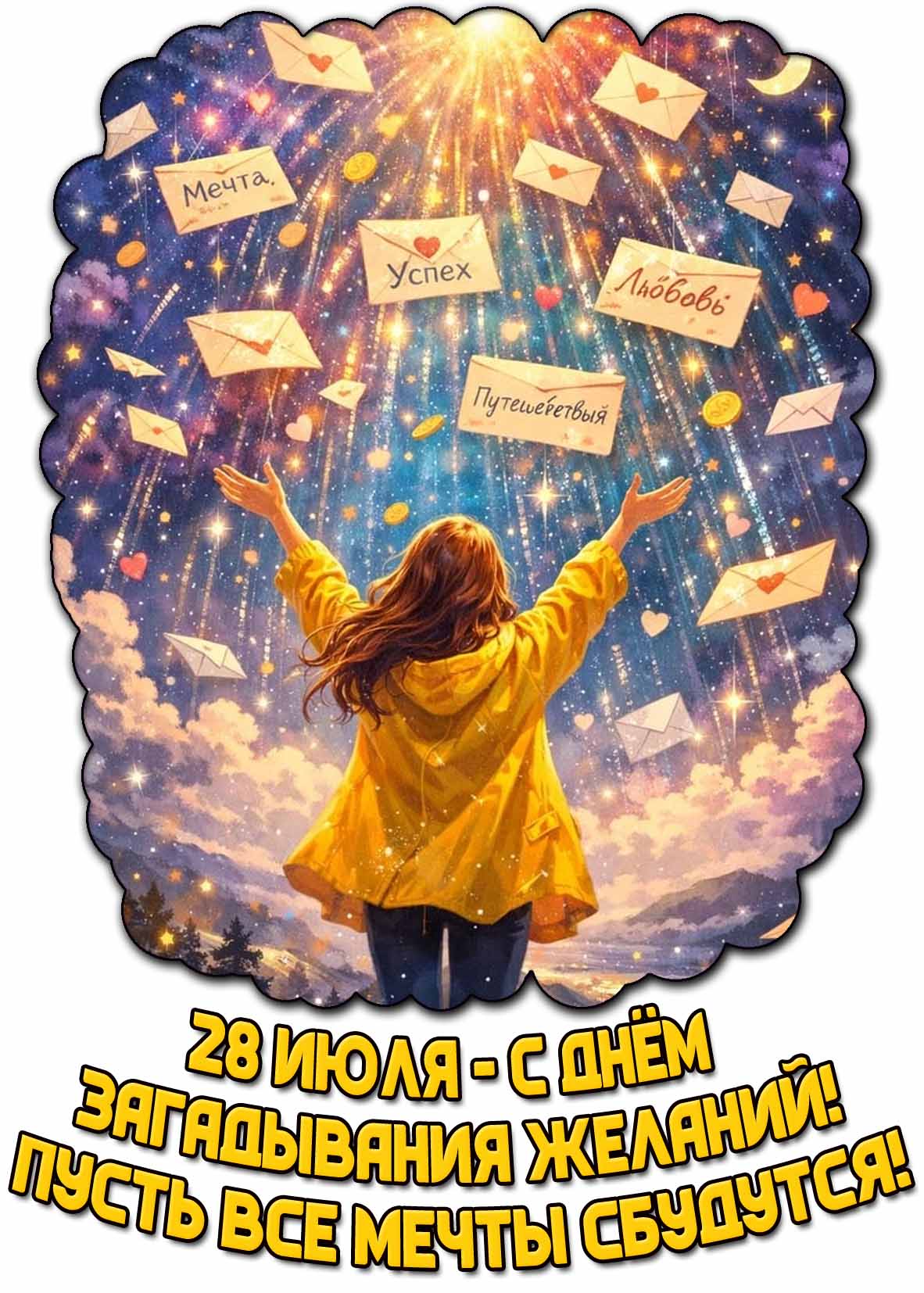 Картинка "С днём загадывания желаний! Пусть все мечты сбудутся!" - 28 июля