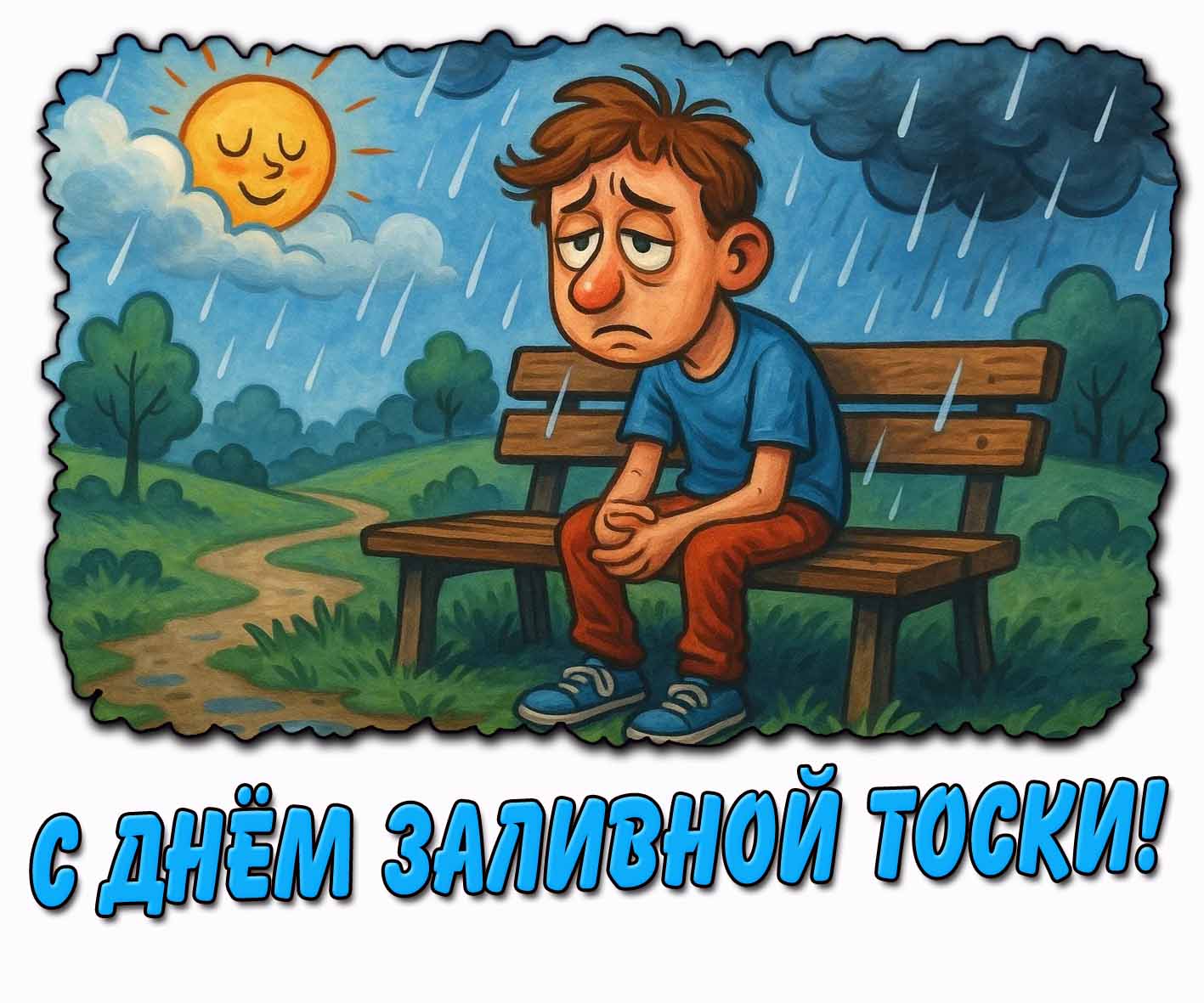 С днём заливной тоски! - креативная открытка