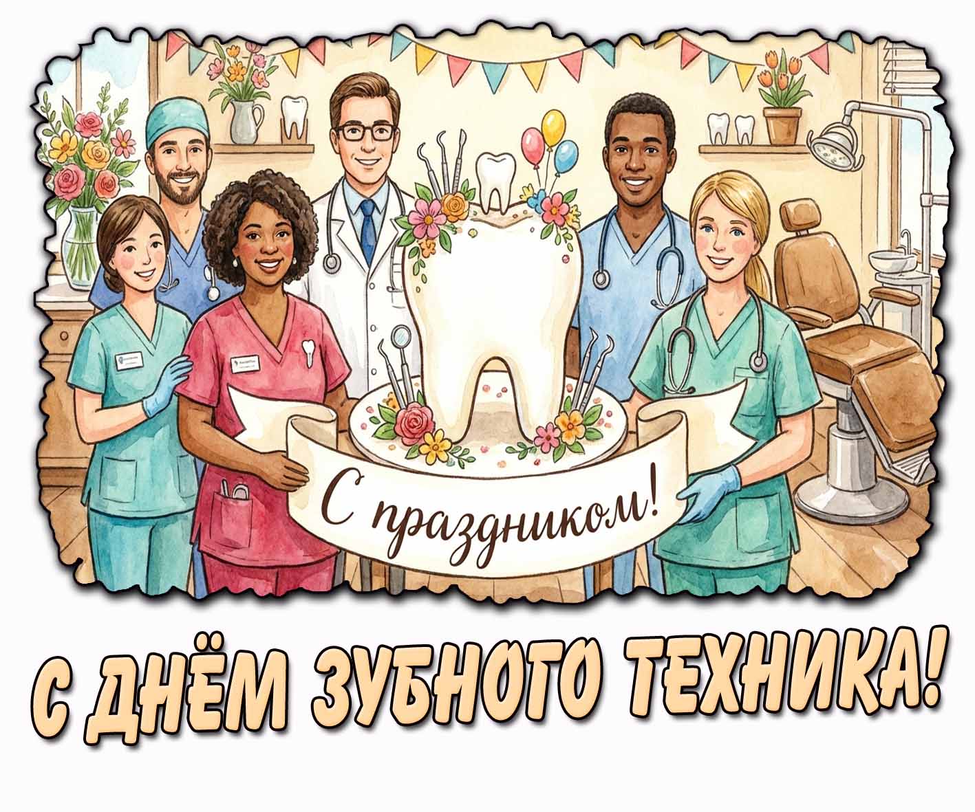 Красивая картинка "С днём зубного техника! С праздником!"