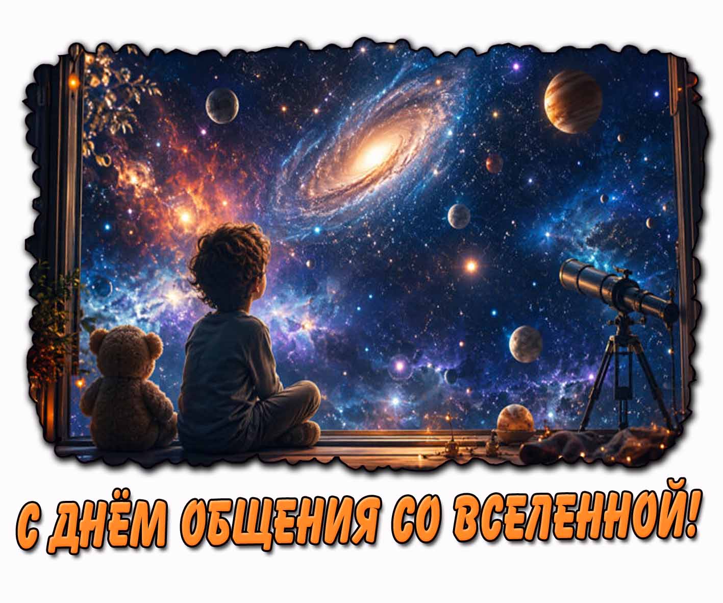 Детская картинка с днём общения со Вселенной