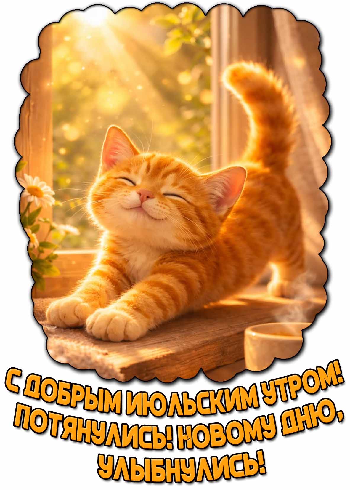 Картинка "С добрым июльским утром! Потянулись! Новому дню, улыбнулись!"