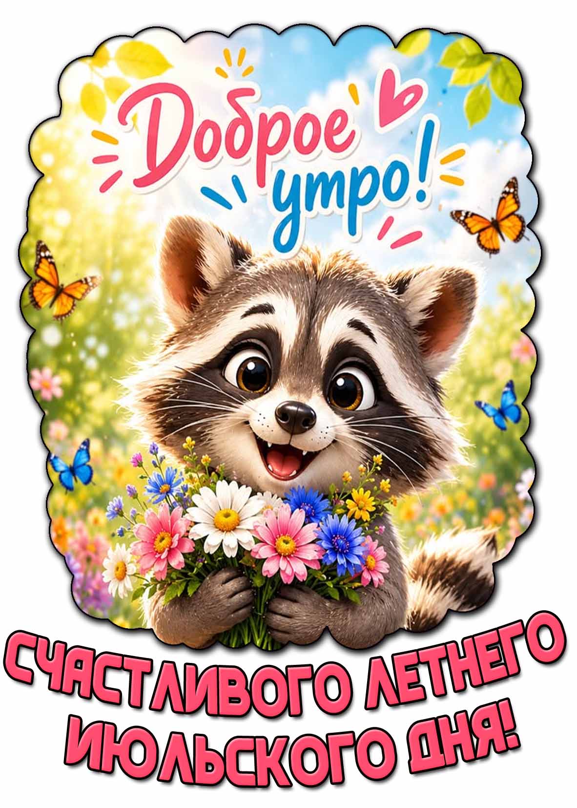 Картинка "Доброе утро! Счастливого летнего июльского дня!"