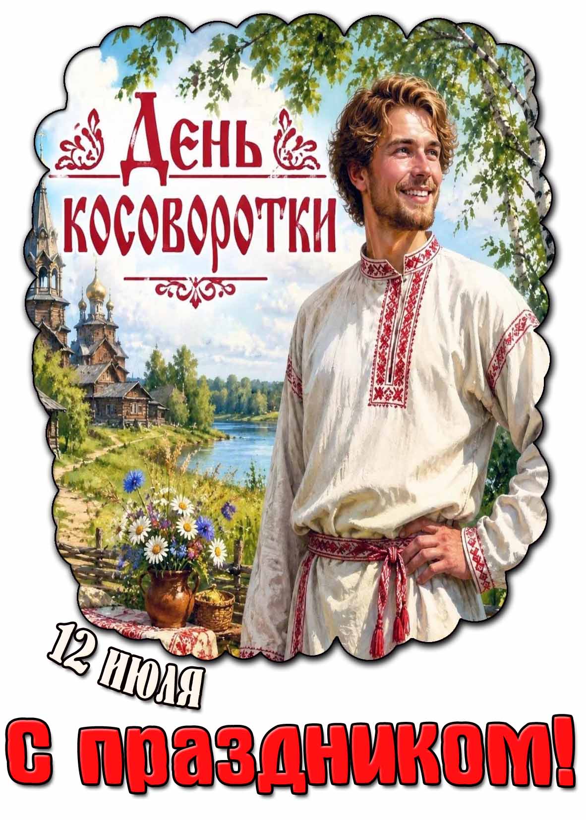 Картинка 12 июля - день косоворотки! С праздником!