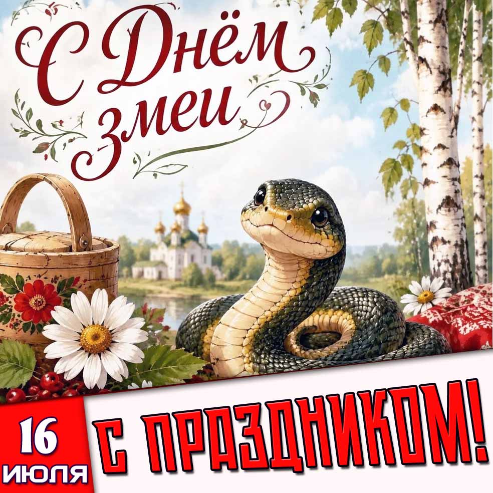 Картинка 16 июля - с днём змеи! С праздником!