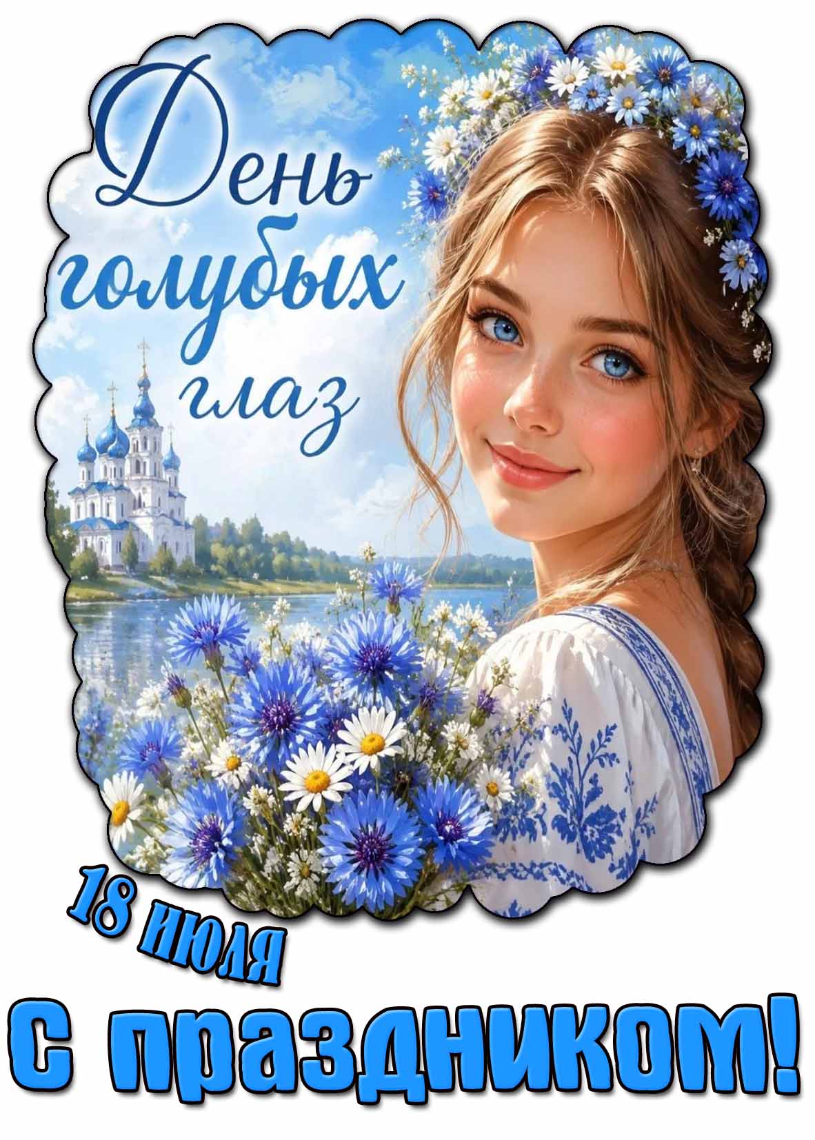 Картинка 18 июля - день голубых глаз! С праздником!