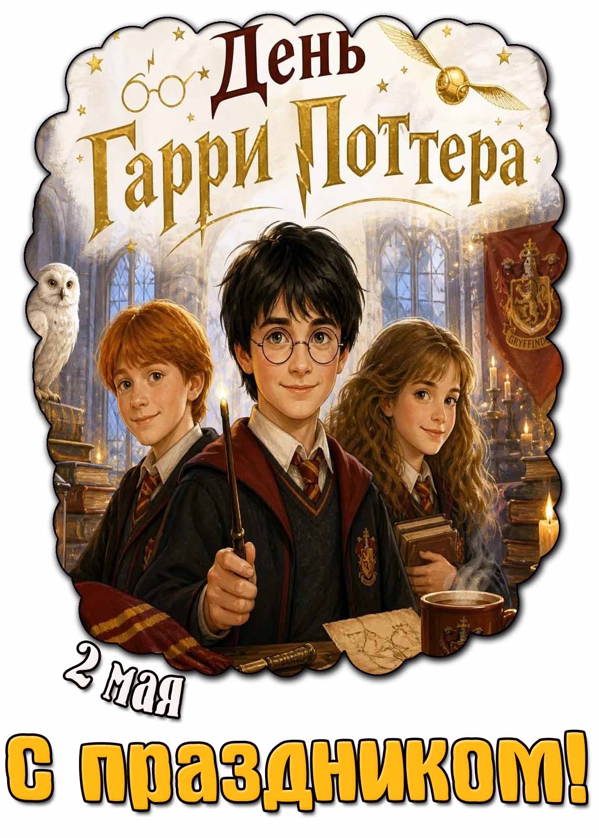 Картинка 2 мая - день Гарри Поттера! С праздником!