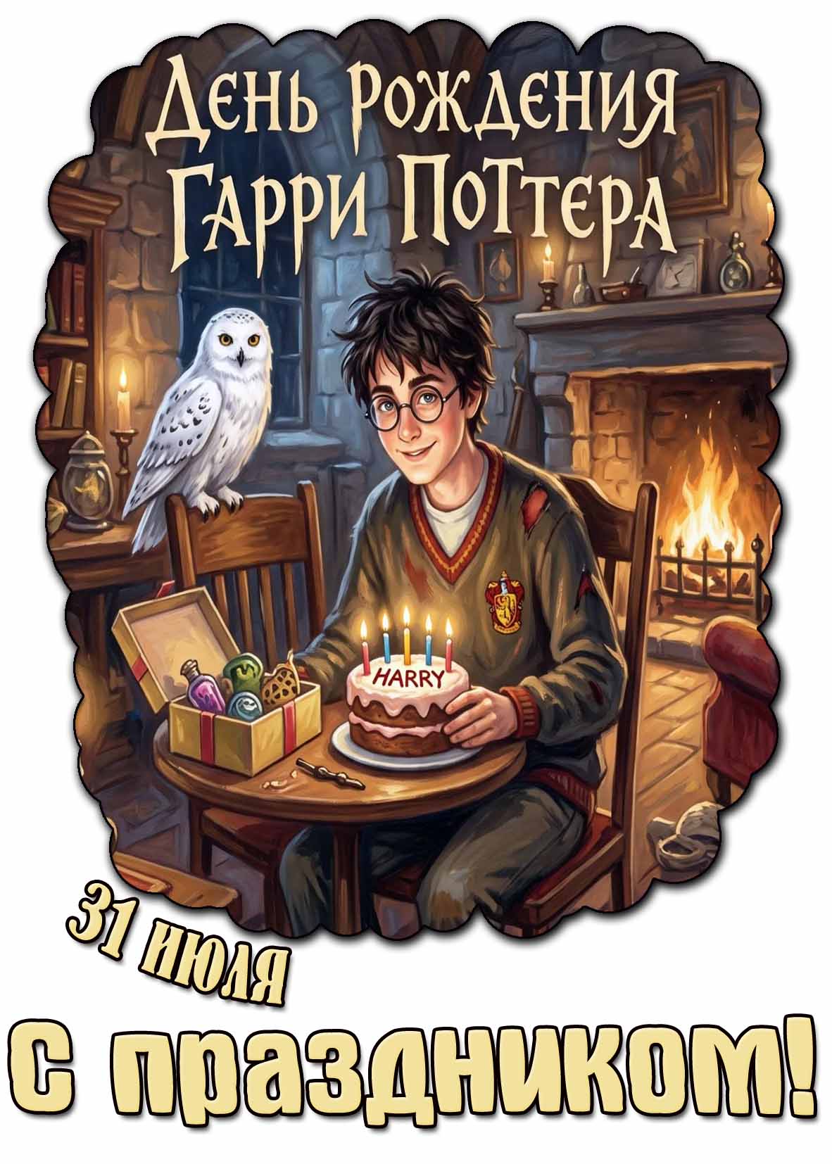 Картинка 31 июля - день рождения Гарри Поттера! С праздником!