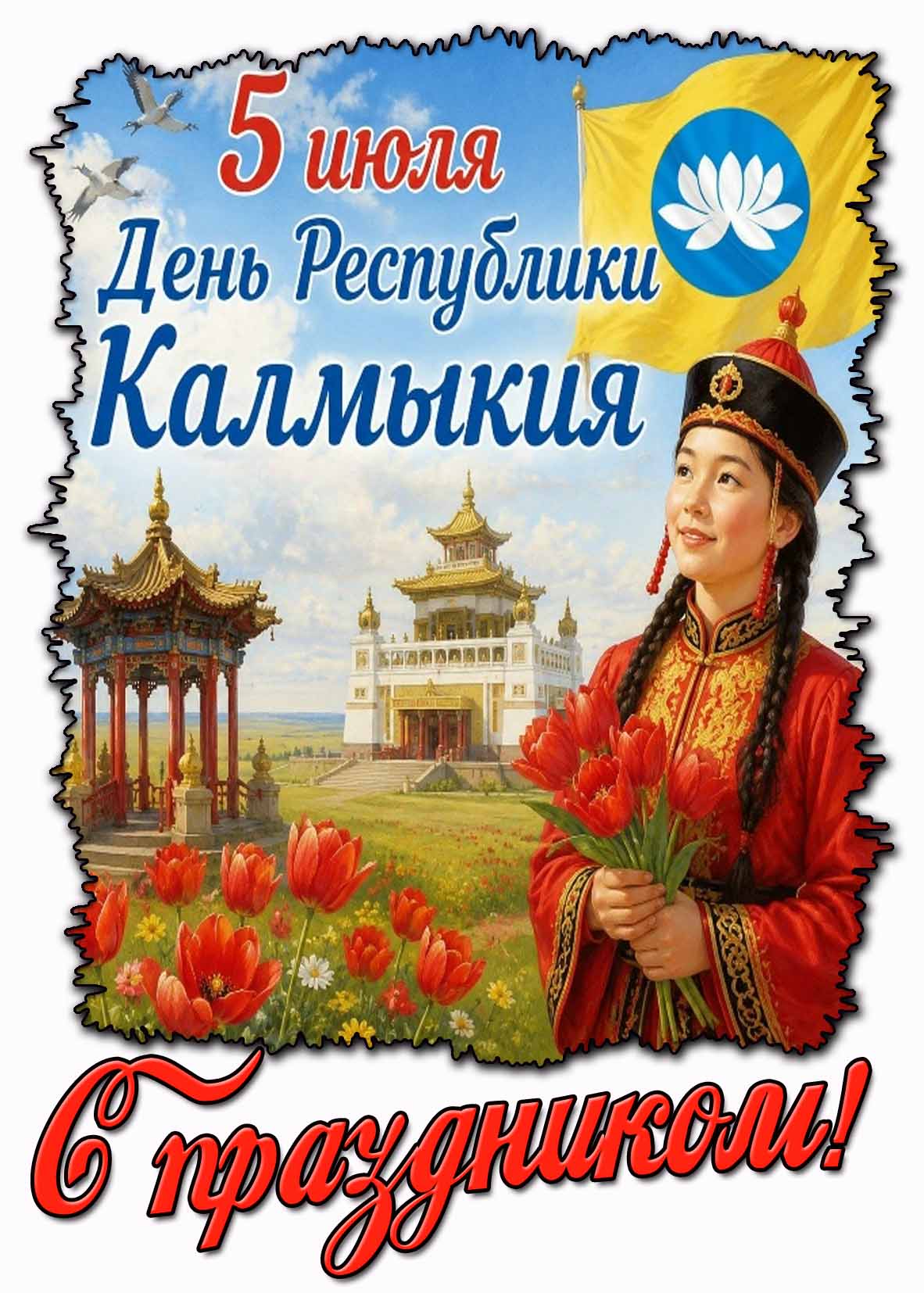 Картинка 5 июля - день реcпублики Калмыкия! С праздником!