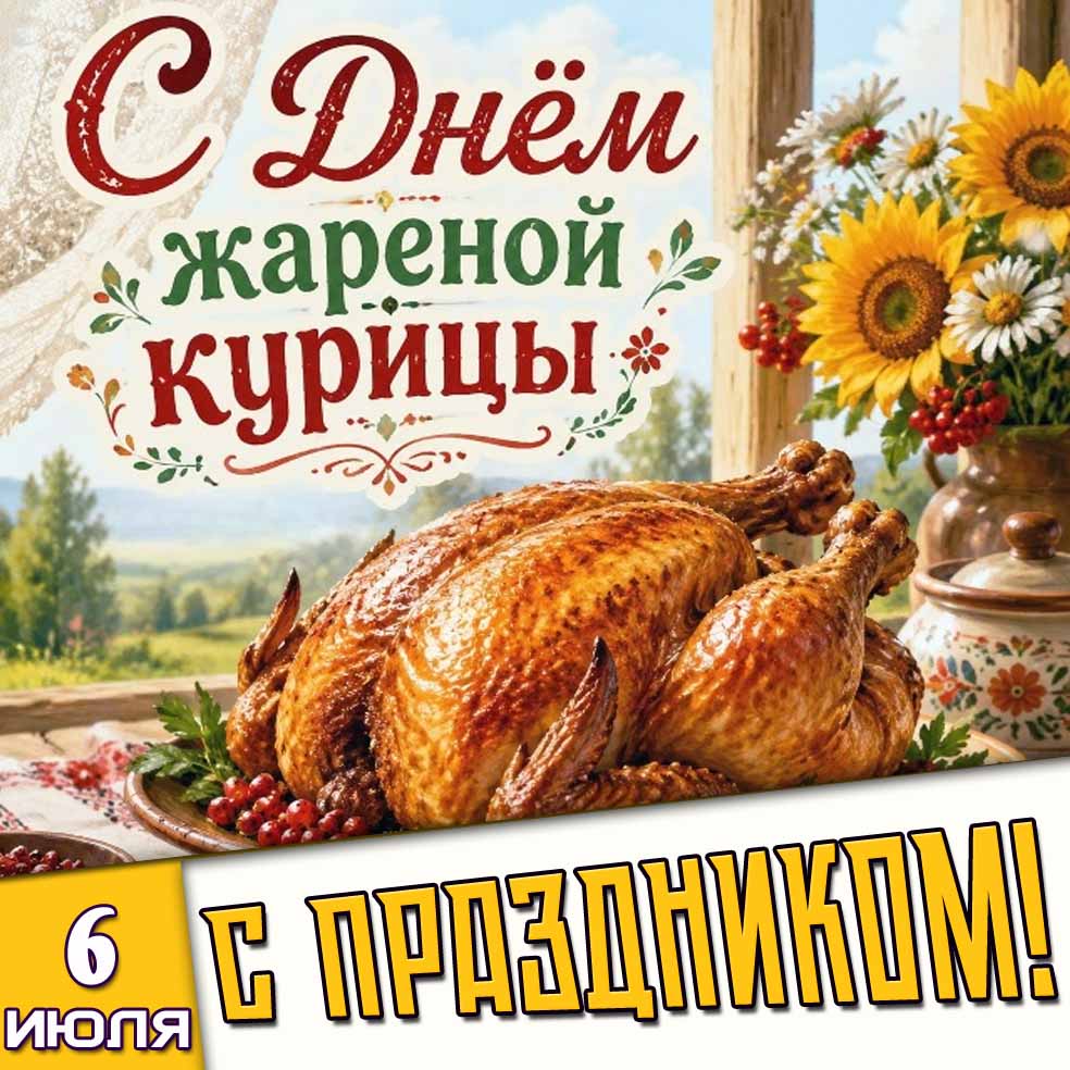 Картинка 6 июля - с днём жареной курицы! С праздником!