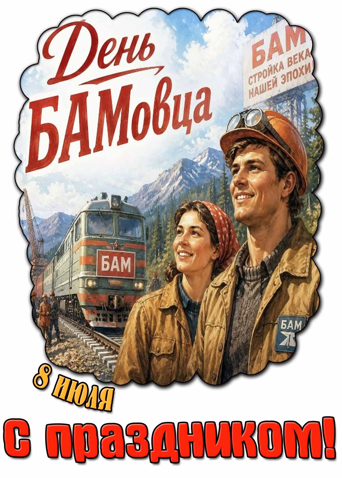 Картинка 8 июля июля - день БАМовца! С праздником!