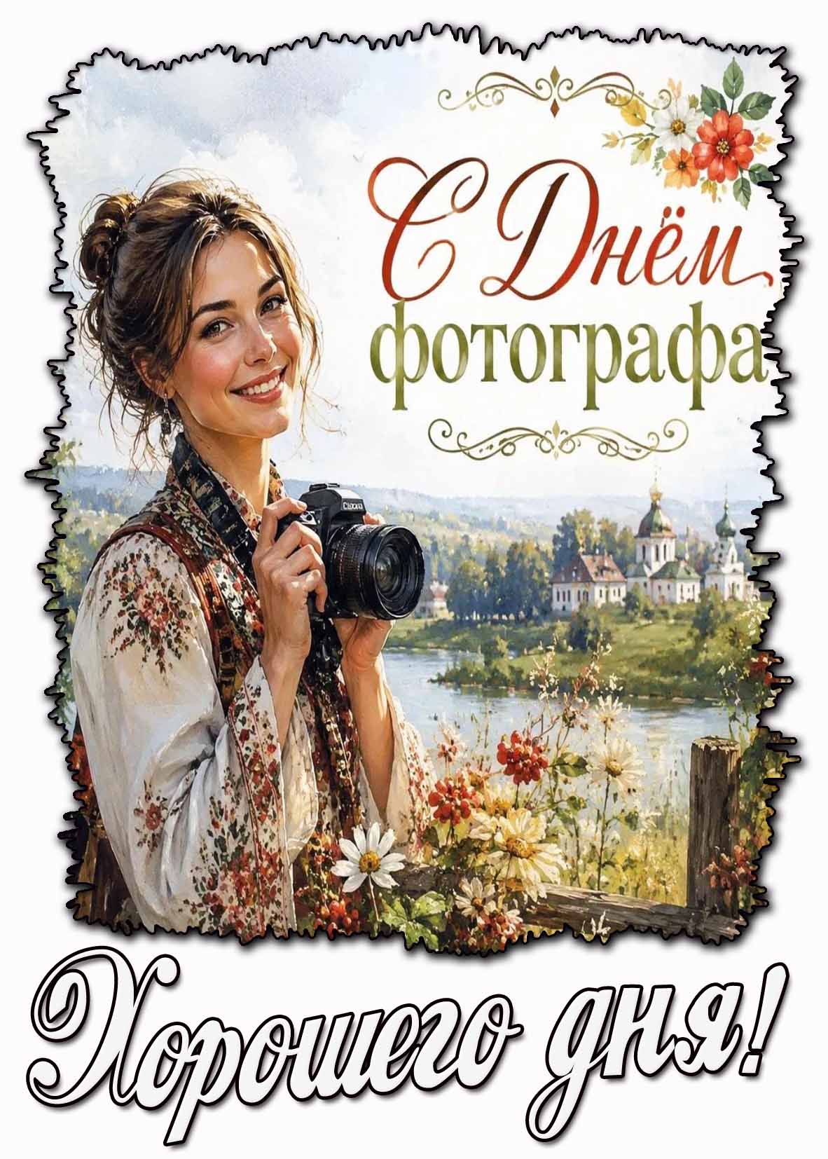 Картинка для девушки "С днём фотографа! Хорошего дня!"