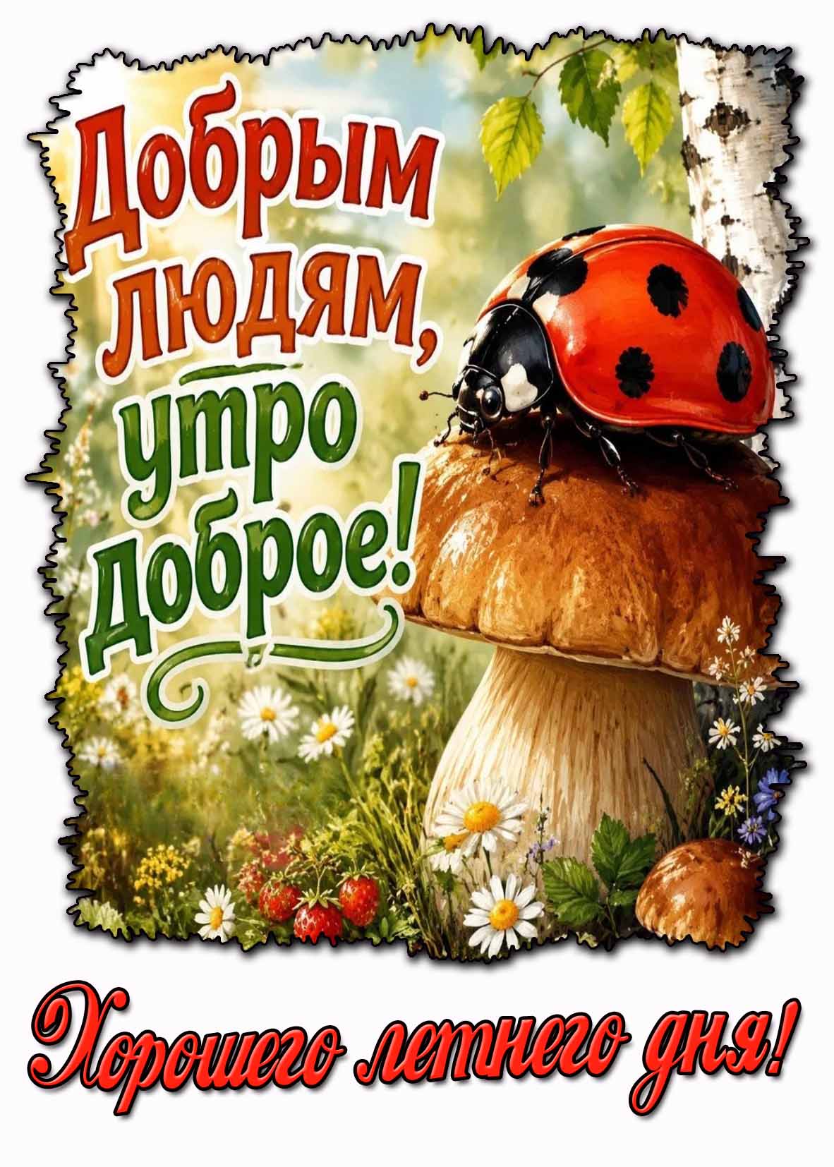 Картинка "Добрым людям, утро доброе! Хорошего летнего дня!"