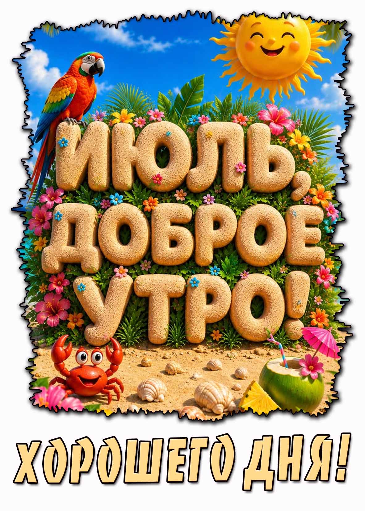 Картинка "Июль, доброе утро! Хорошего дня!"