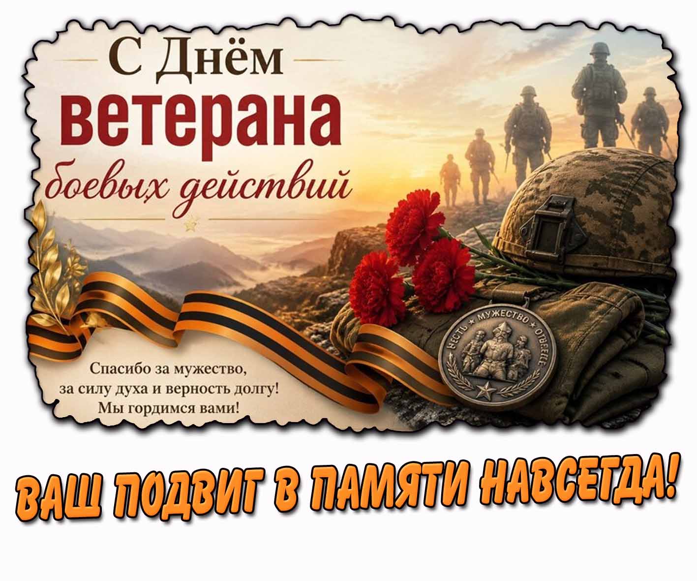 Картинка на день памяти ветерана боевых действий с красивыми словами