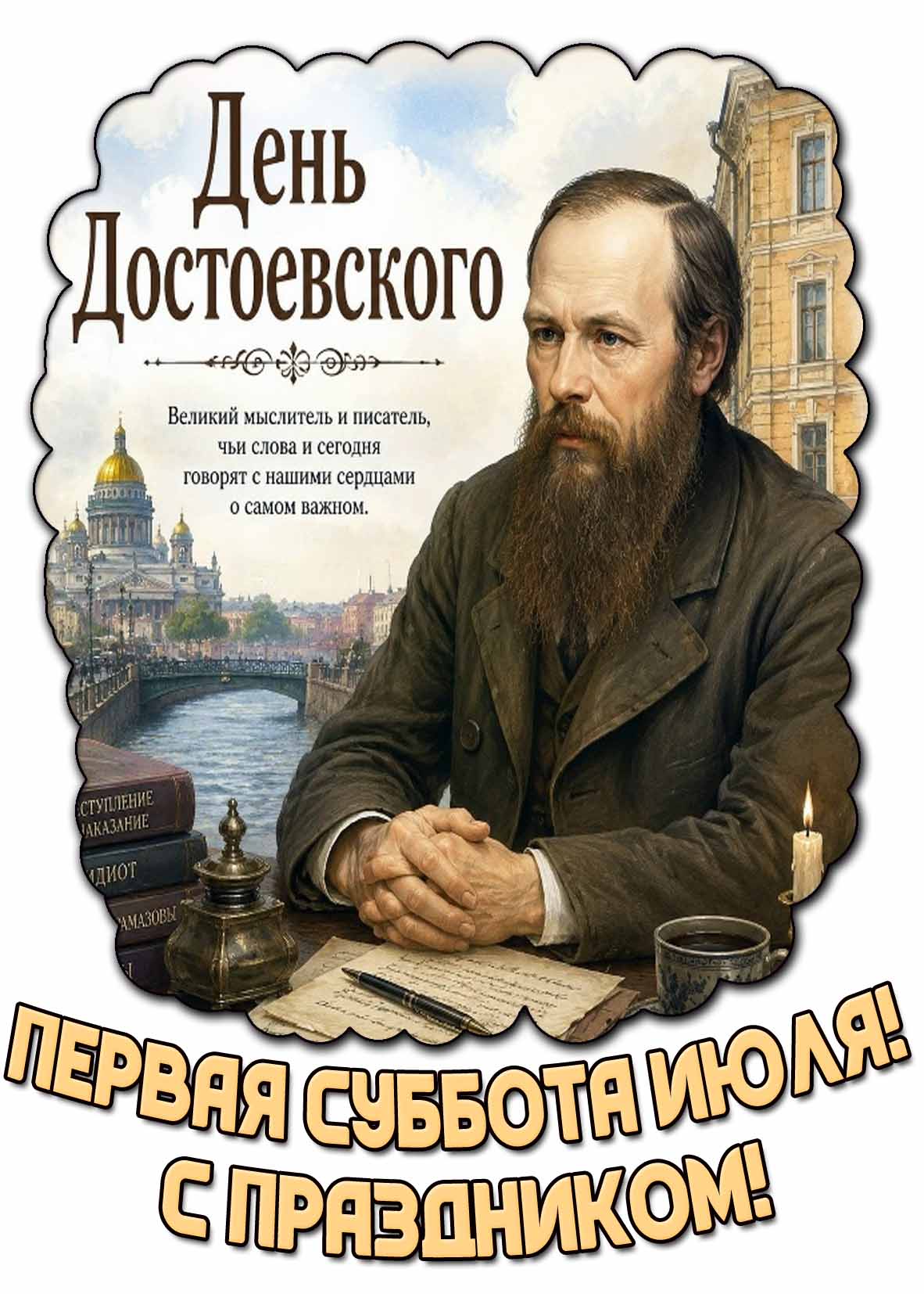 Картинка "Первая суббота июля! День Достоевского! С праздником!"