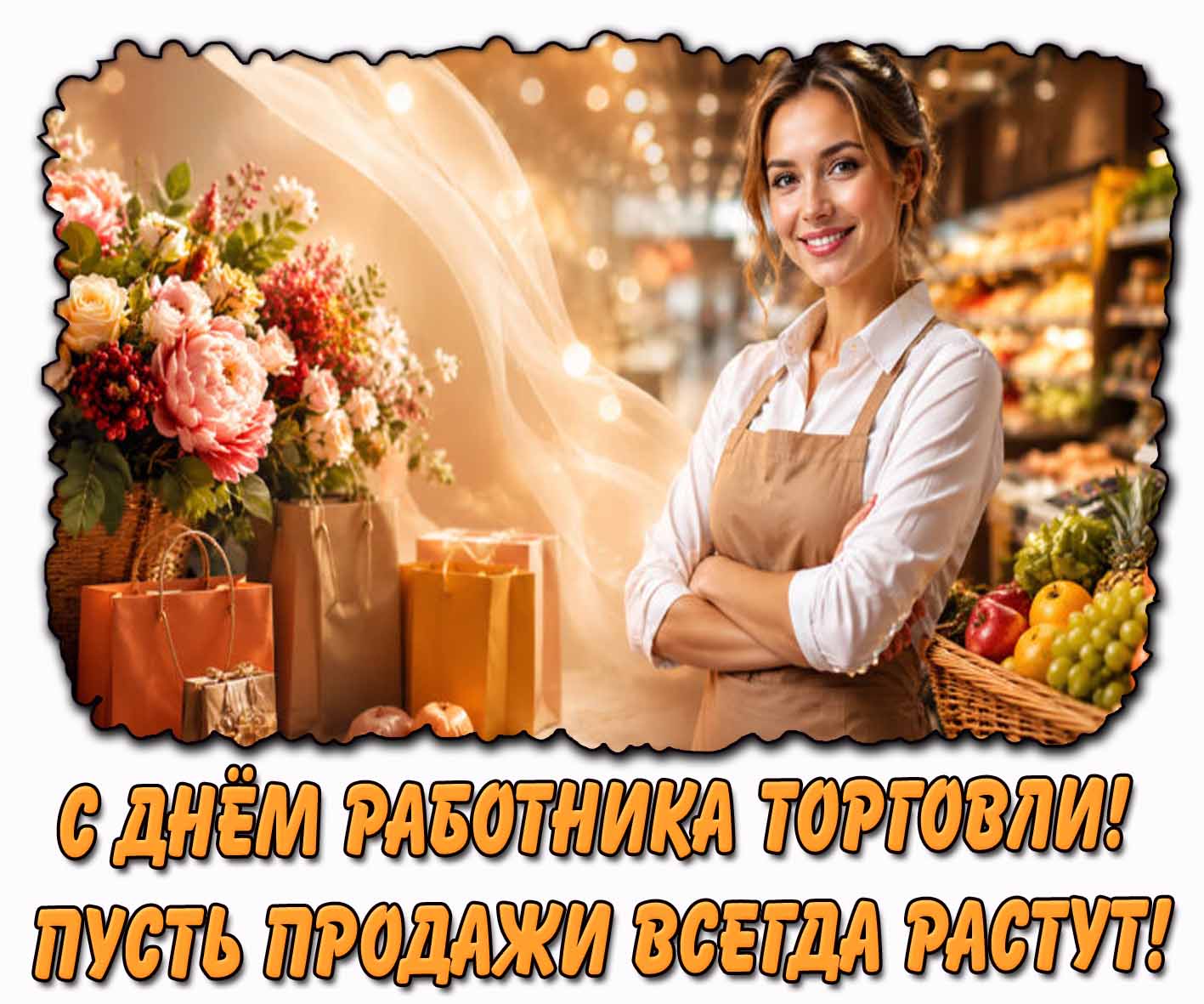 Картинка "С днём работника торговли! Пусть продажи всегда растут!"