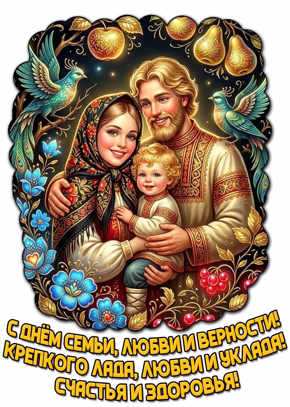 Картинка "С днём семьи, любви и верности! Крепкого лада, любви и уклада! Счастья и здоровья!"