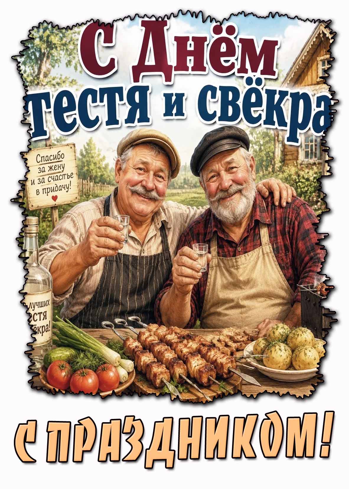 Картинка "С днём тестя и свёкра! С праздником! Спасибо за жену и за счастье в придачу!"