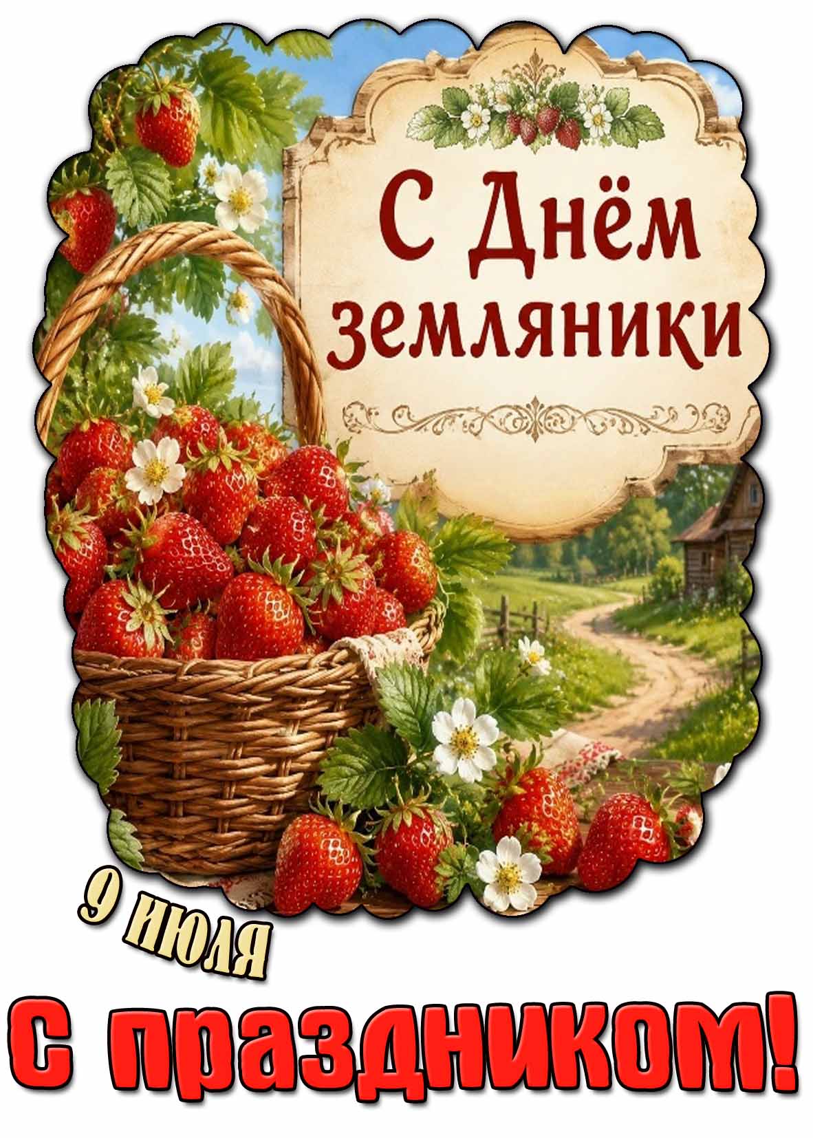 Картинка с днём земляники