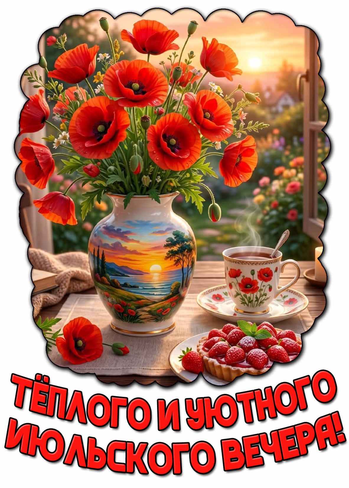 Картинка тёплого и уютного июльского вечера