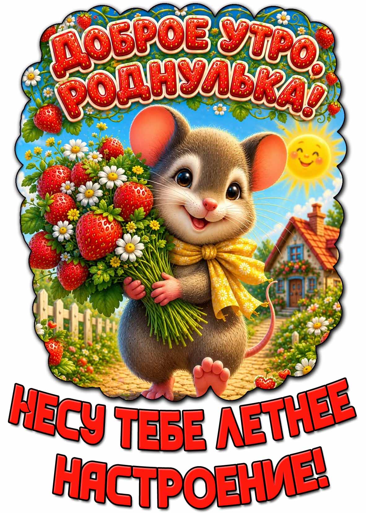 Красивая картинка "Доброе утро, роднулька! Несу тебе летнее настроение!"