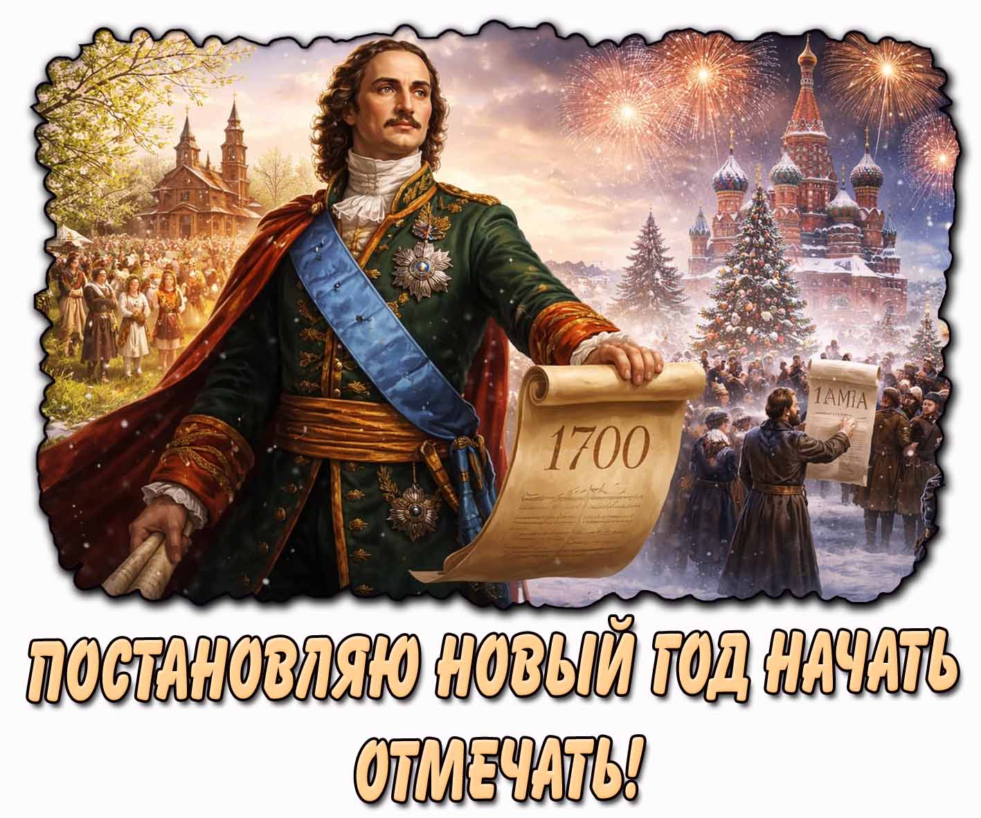 Красивая картинка "Постановляю Новый Год начать отмечать!"